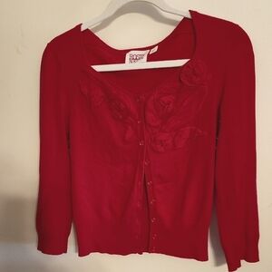 Rosie Neira Cropped Cardigan In Hot Pink, M (Anthropologie)